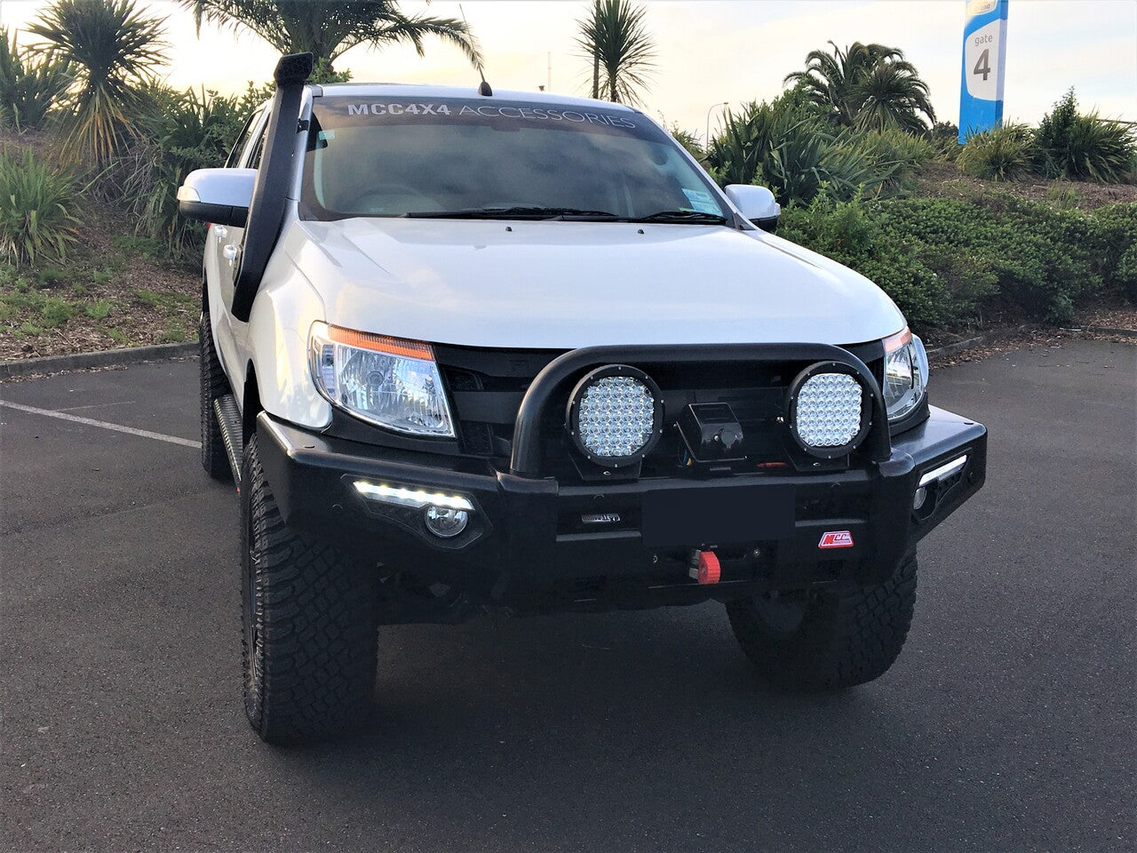 Phoenix 808-01 Single Black Loop Winch Bar for Ford Ranger PX 2012-2015